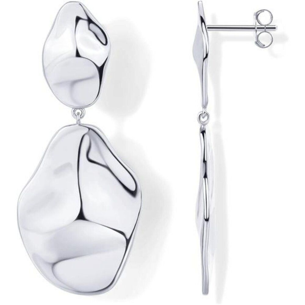 14k Gold Plated White Gold 925 Sterling Silver Drop Dangle Earrings